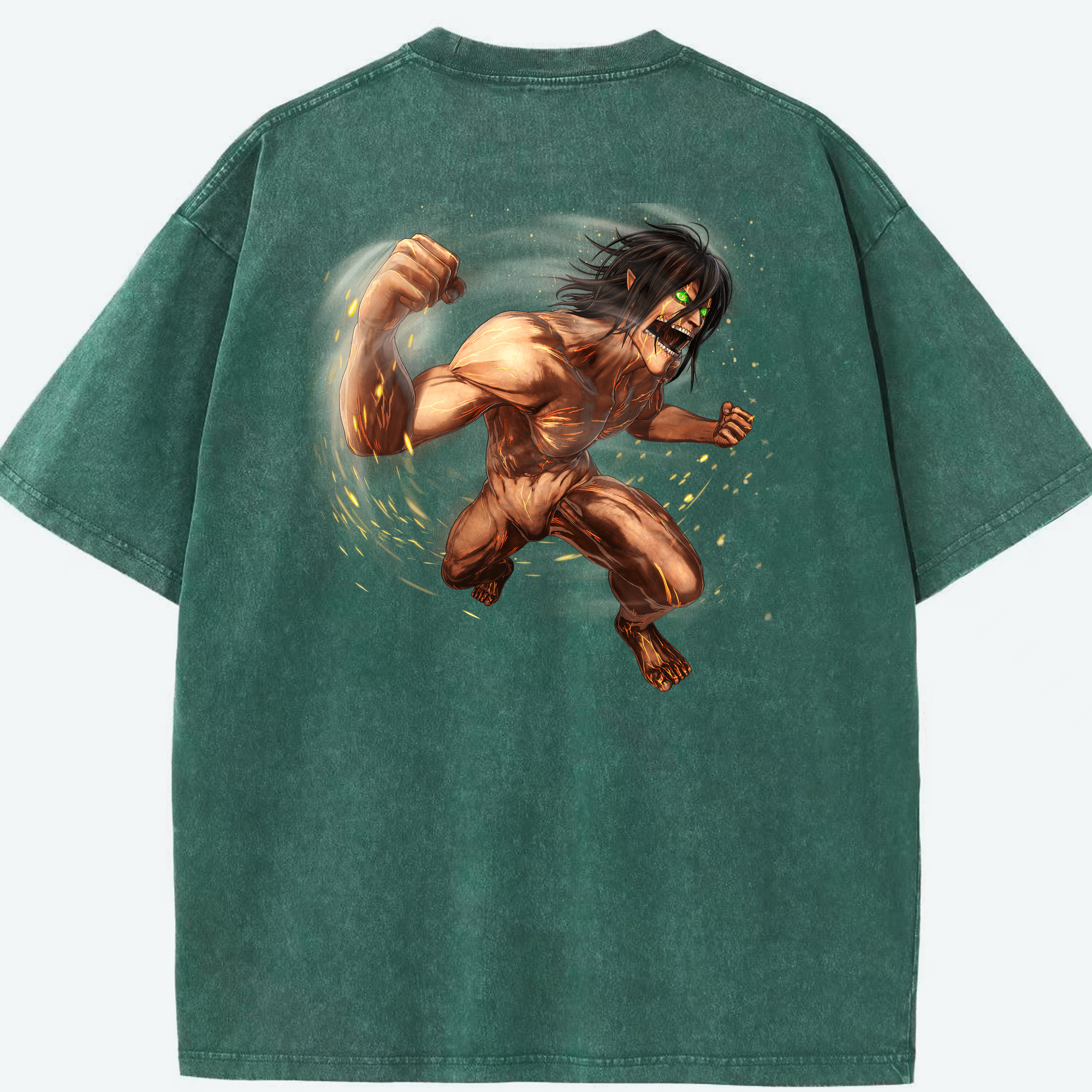 （画像用） 進撃の巨人 Attack on Titan 綿100% ヴィンテージ風 半袖Tシャツ（背面プリント）